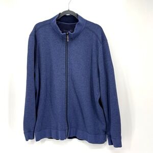 Tommy Bahama Jacket Men's 2XL Blue Full Zip Sweater Preppy Nautical